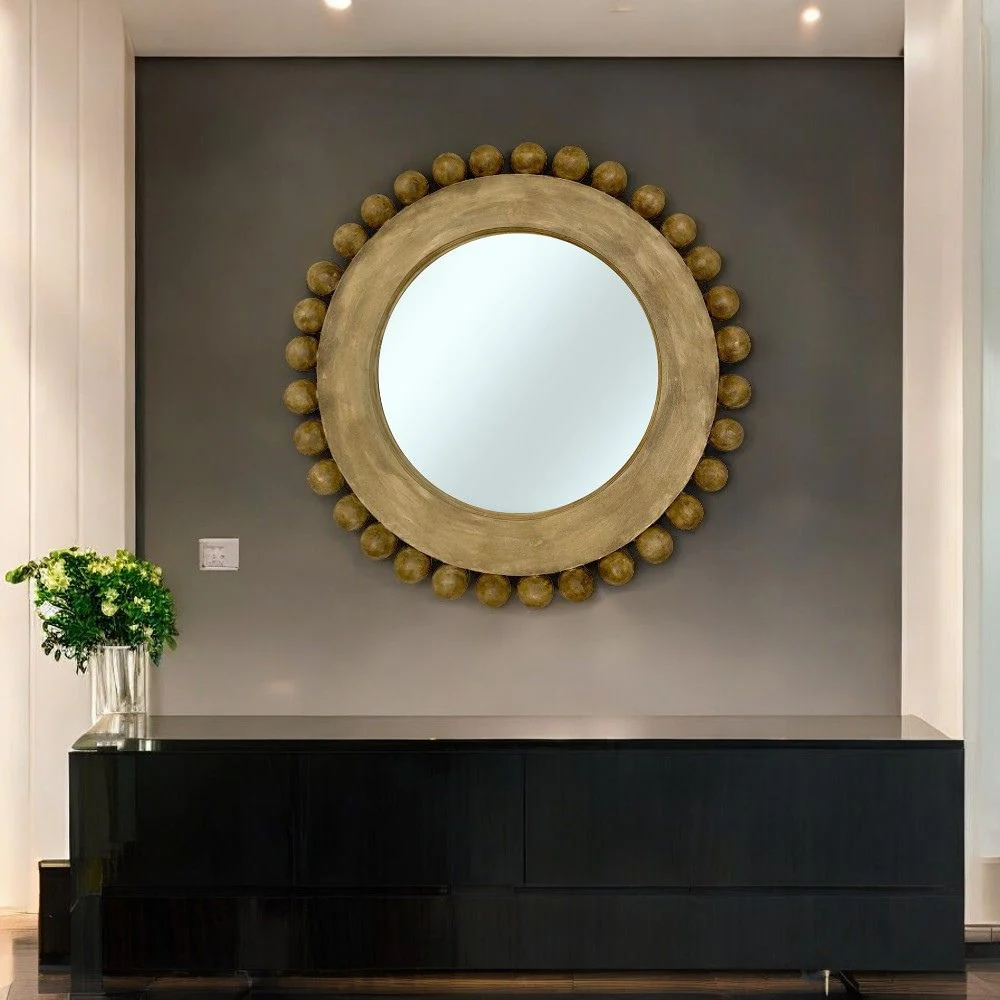 Durban Woodwash Decorative Wall Mirror 80x80cm