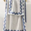 Scalloped Cotton Bath Towel Collection | Soft Luxury Bathroom Towels for Modern Home Decor