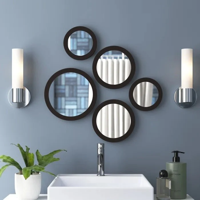 Pentad Living Wall Mounted Decorative Mirrors – Set of 5 | Bedroom & Home Decor