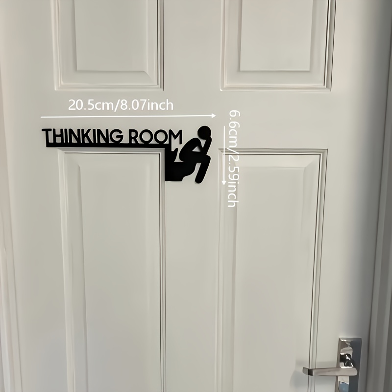 One "Thought Space" doorplate, made of plastic material, is more durable and practical. The black and white simple wall-mounted decorative frame is suitable for decoration signs in homes, offices, bathrooms, Christmas doors, door decorations, rolling