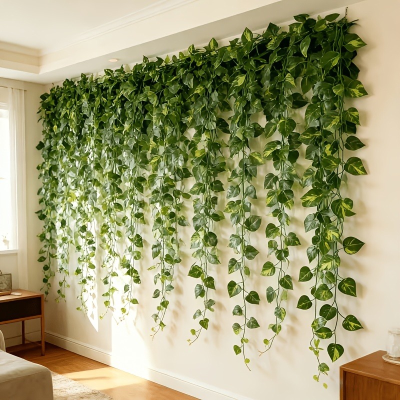 8pcs Artificial Ivy Garland, Faux Hanging Greenery Vine, Realistic Ivy Leaves Indoor & Outdoor Decor, Easy to Install, Home Garden Wedding Party Arch Decoration