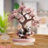 2D Flat, 2D Flat Printed 1pc Swing Tree Couple Panda Table Decoration Sculpture - Multi-functional Decor, Suitable for Desks, Bedrooms, Offices, Dining Rooms, Bookshelves, Living Rooms, Kitchens, Shops - Unique Gift, Perfect for Friends and Family